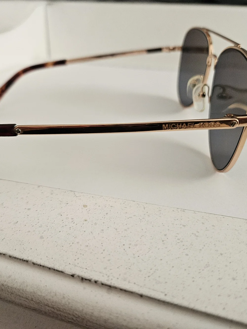Michael Kors Women’s Rose Gold San Diego Aviator Sunglasses with Black Lenses